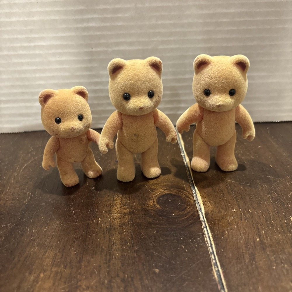Vintage 1985 Calico Critters Sylvanian Families Honey‎ Bear Adult And Baby